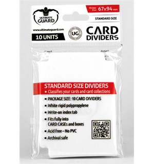 Plast Card Dividers Hvit 10 stk 10 kort-delere til Deck Boxer og Cases 